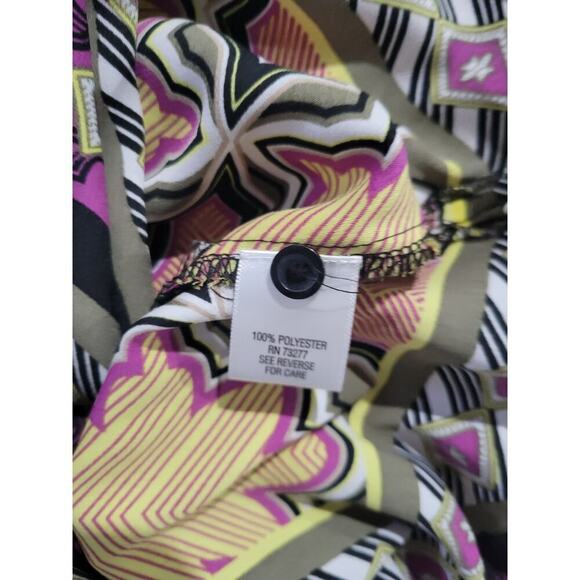 Dana Buchman Women’s Multicolor Batik Print Tunic Blouse Small | Boho Chic - Picture 5 of 9